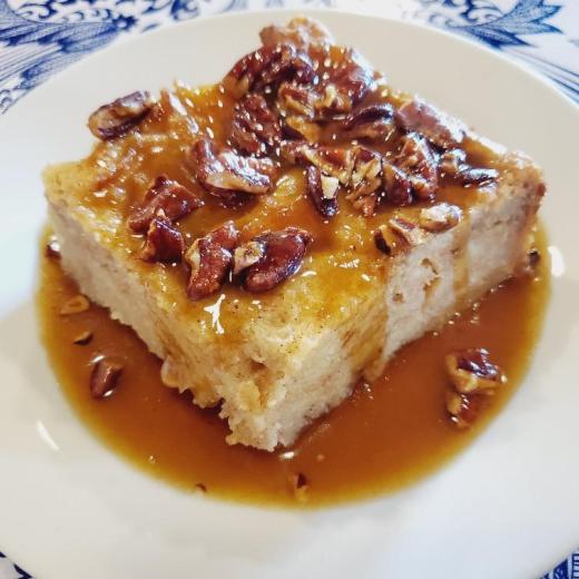 Buttered Pecan Bread Pudding